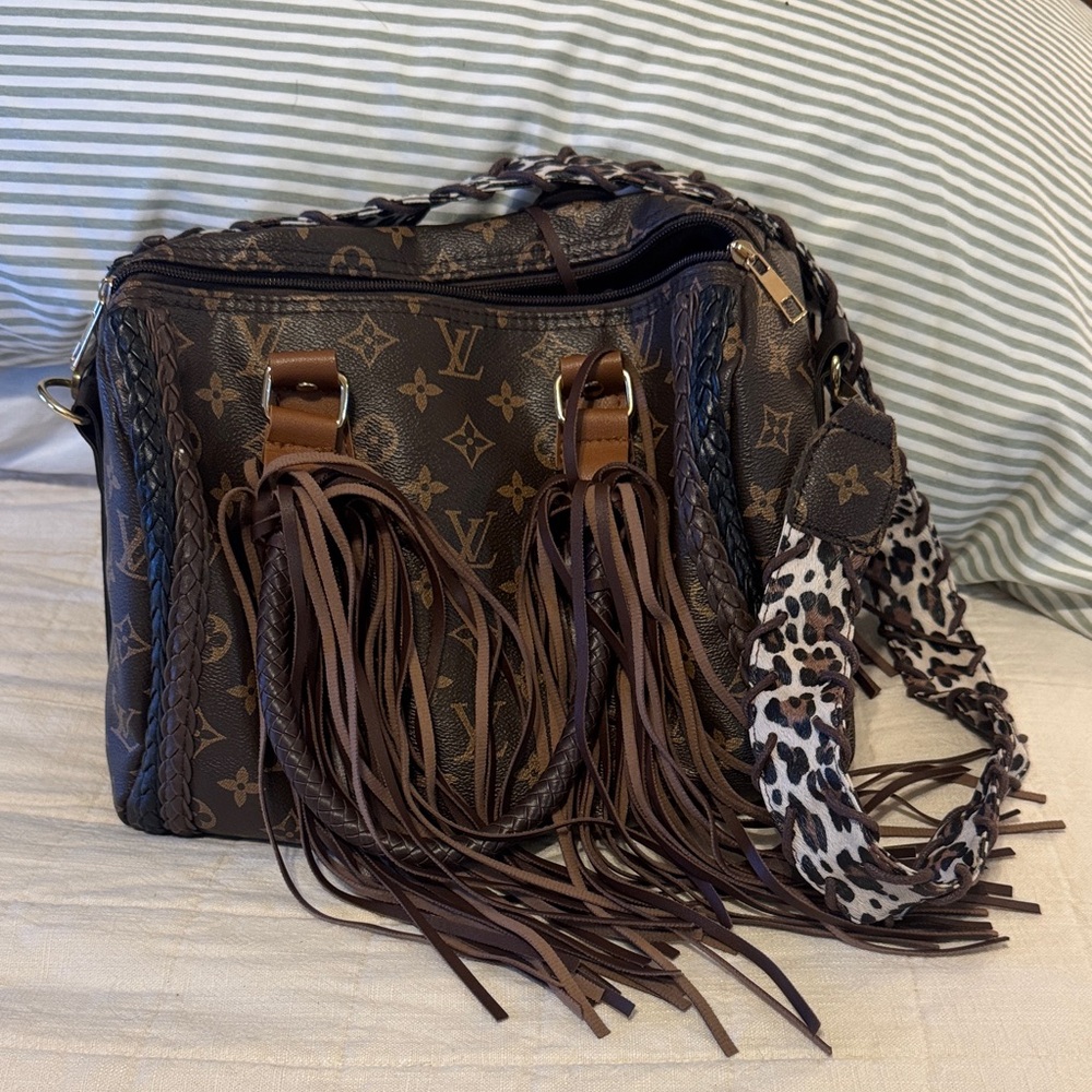 Brown Designer Fringe Bag